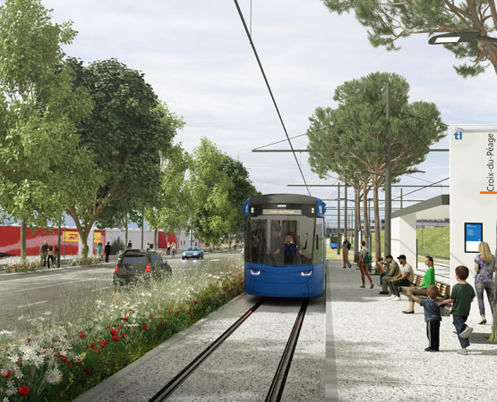 Des axes de transport public de qualité se développent, avec une offre suffisante en capacité, comme le futur tram Lausanne-Renens DR