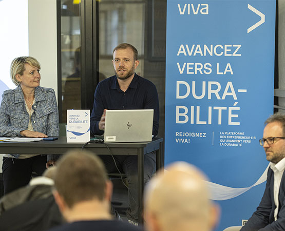 Lancement de la nouvelle plateforme vaudoise pour l’économie durable VIVA, en juin dernier. La plateforme propose une multitude d’informations, les utilisateurs se laissant guider par les questions du site. ARC Jean-Bernard Sieber