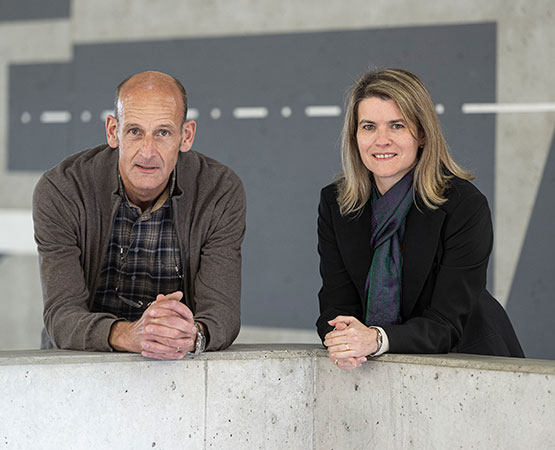 Ana Maria Nogareda, directrice adjointe de la HEIG-VD et Roger Röthlisberger, responsable de la filière Énergie et techniques environnementales. ARC Jean-Bernard Sieber