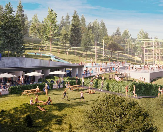 Ouverte en 1966, la piscine des Replans, à Sainte-Croix, verra ses infrastructures modernisées et développées entre 2024 et 2025. Ses alentours seront transformés en petit parc d’attractions. DR