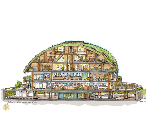 Une projection du futur bâtiment «Bovino», qui abritera «Votre Cercle de Vie» à Château-d’Œx. Bruno Yerly