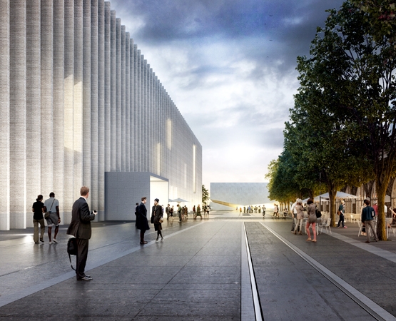 Les arcades du mur nord apporteront de la vie le soir aussi, après la fermeture des musées. DR